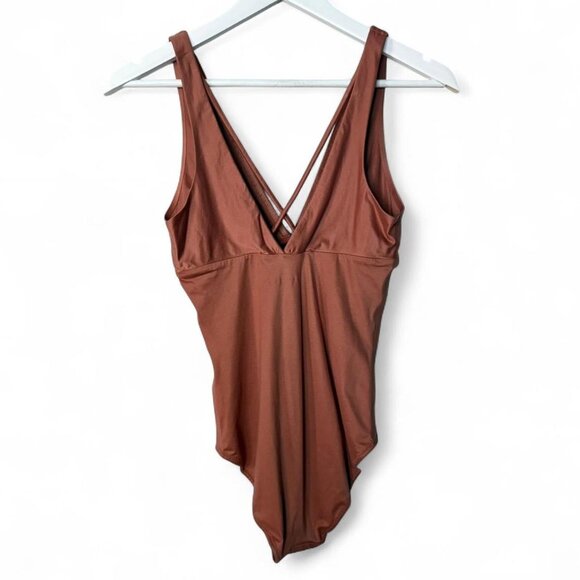 Aerie Terracotta Orange Sleeveless Tank Top Sunnie Bodysuit Women's Size Small S - Picture 2 of 5